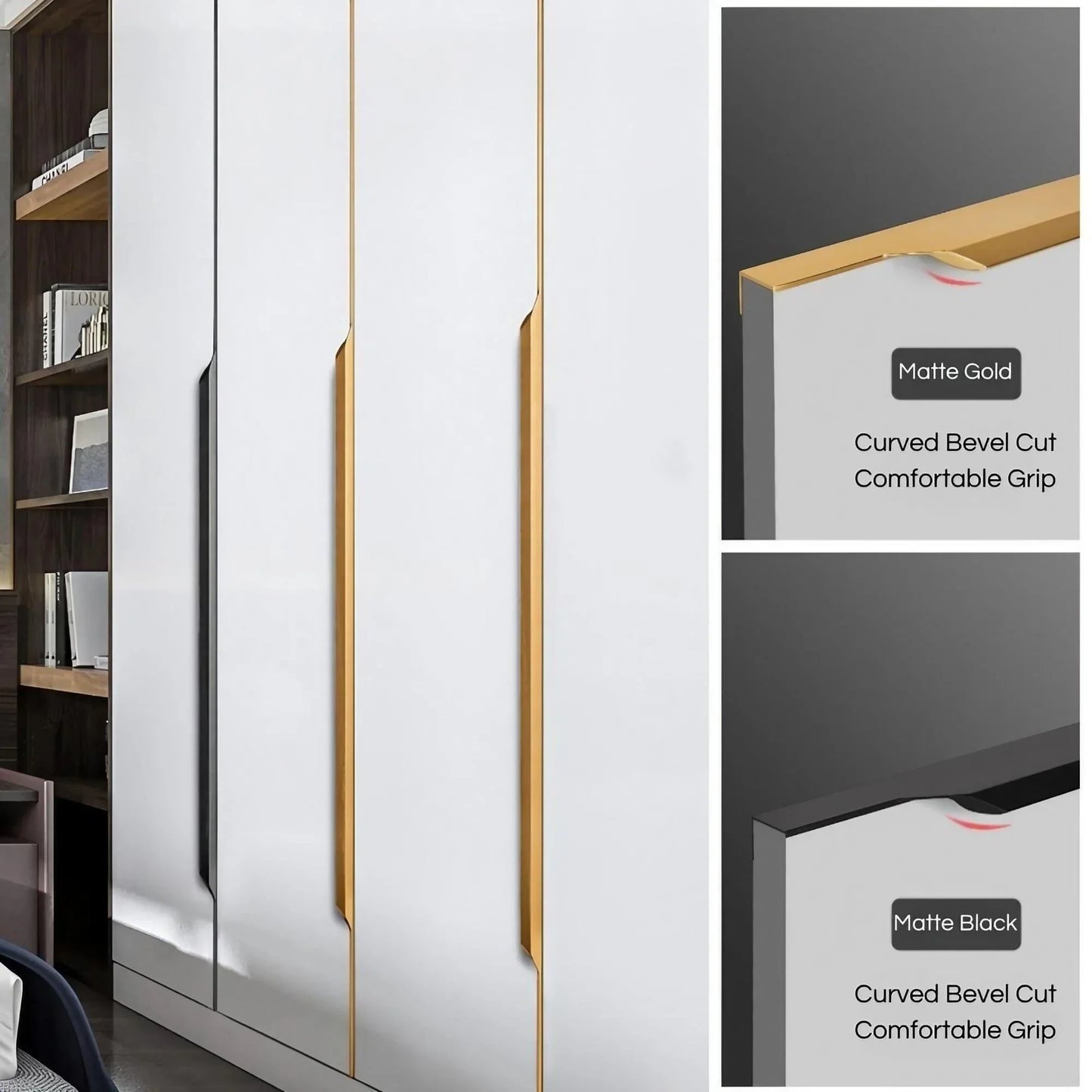 F-shaped Invisible Long Cabinet Edge Pulls - KAHO Hardware