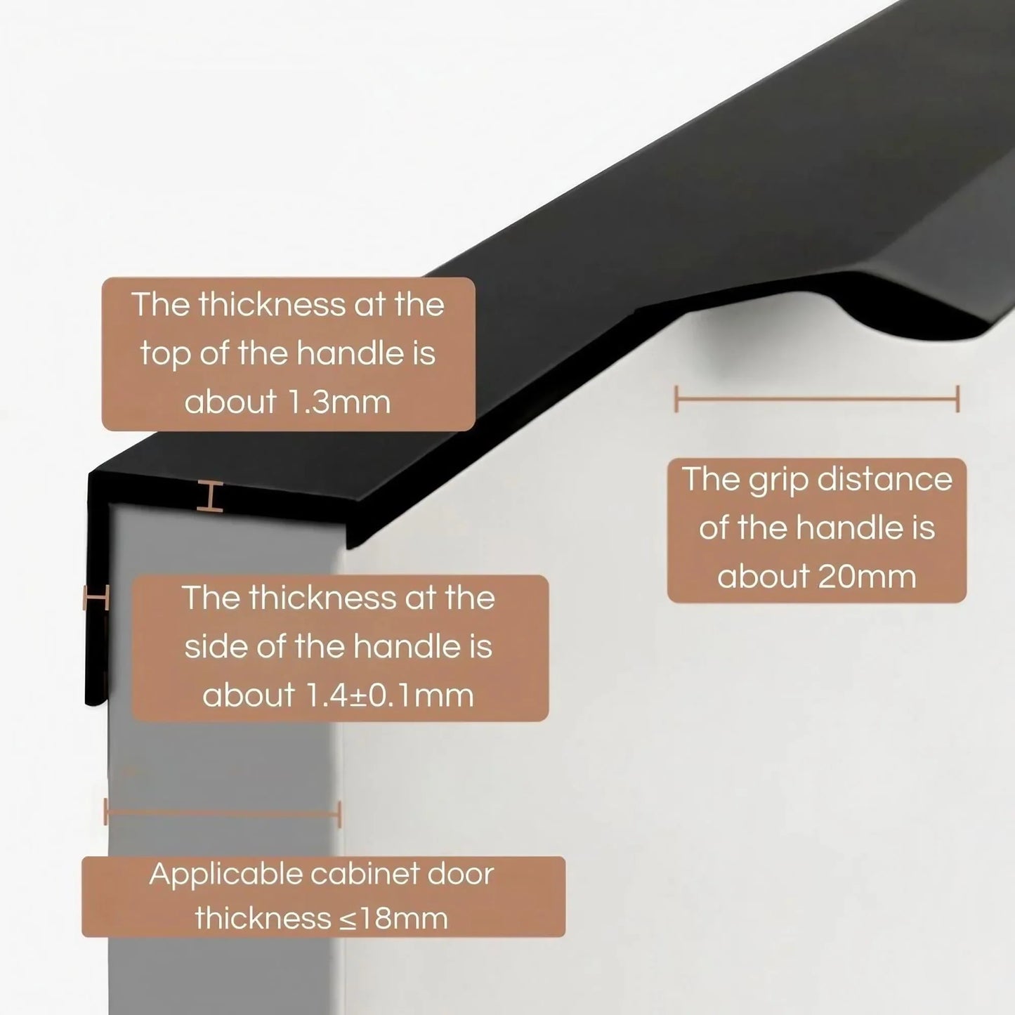 F-shaped Invisible Long Cabinet Edge Pulls - KAHO Hardware