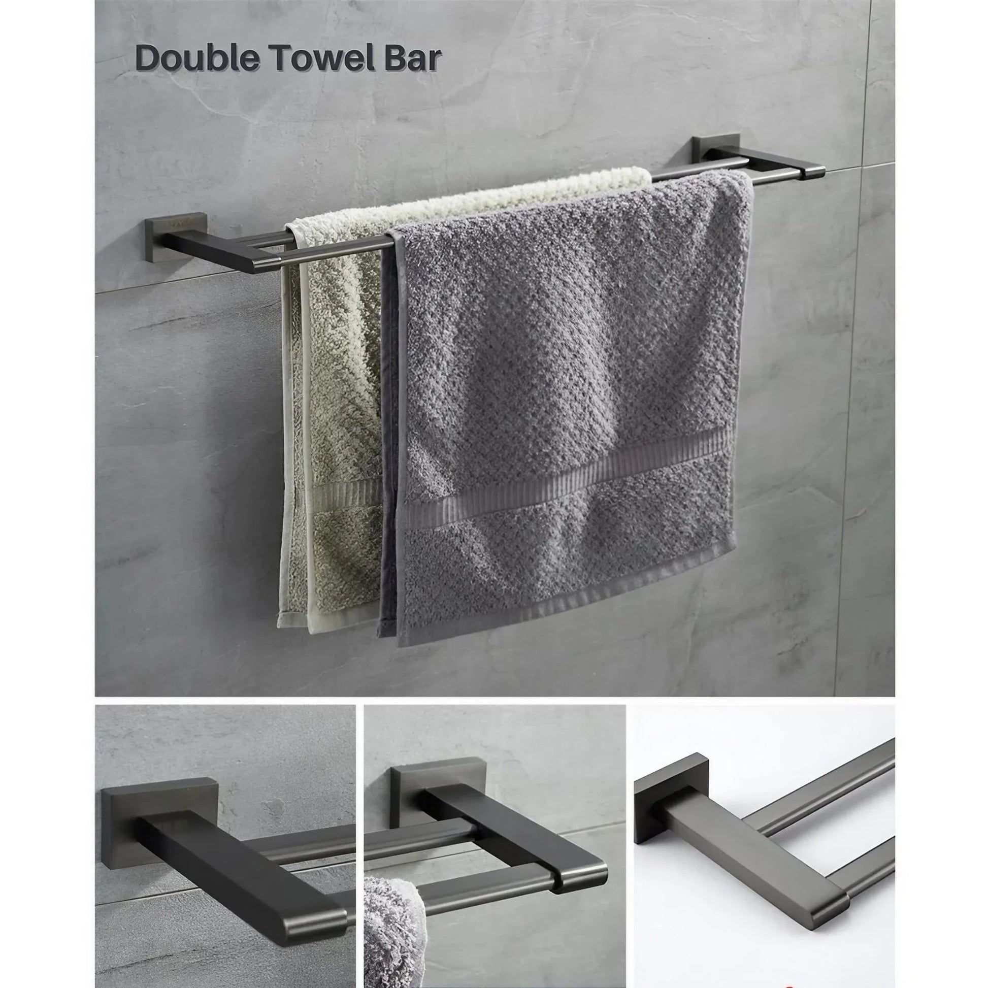 Round Corner Wall Mount Bathroom Towel Bar - KAHO Hardware
