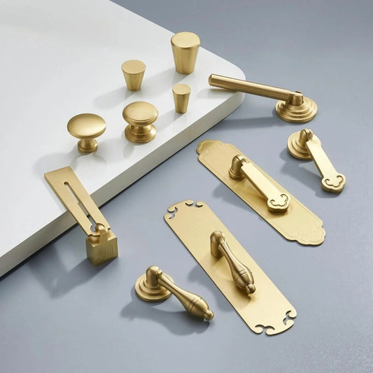 New Chinese Style Brass Drop Pulls with Backplate Drawer Knobs - KAHO Hardware