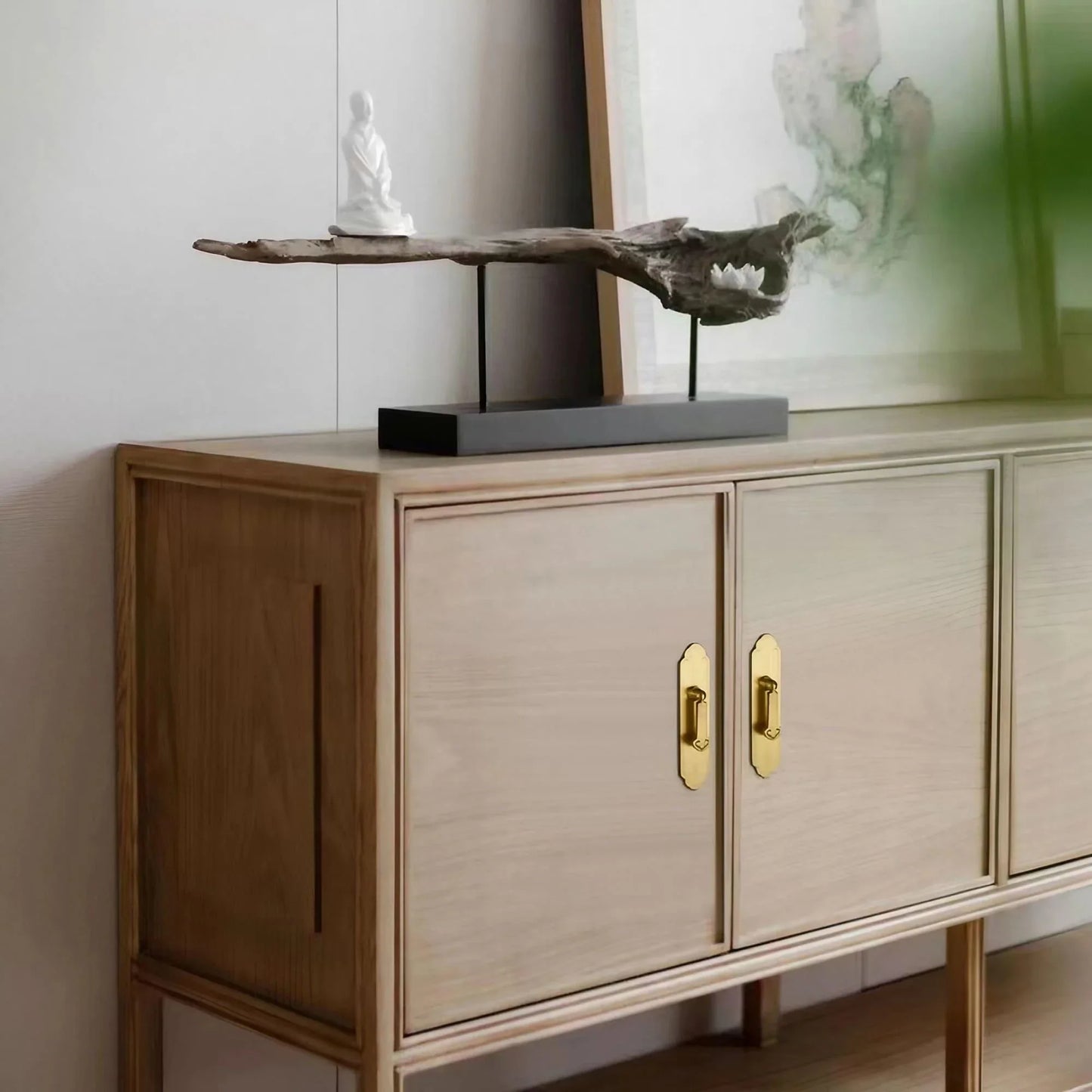 New Chinese Style Brass Drop Pulls with Backplate Drawer Knobs - KAHO Hardware