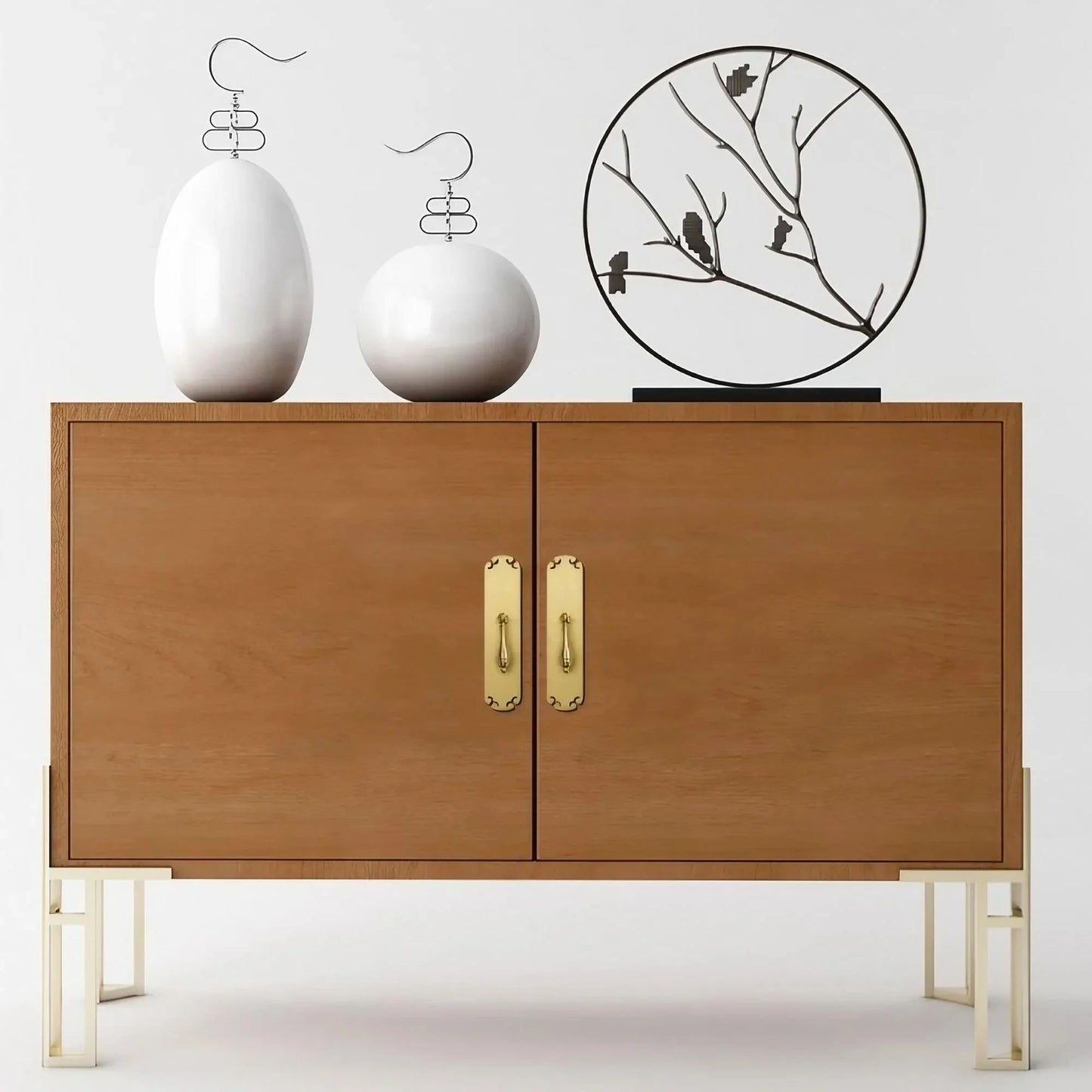 New Chinese Style Brass Drop Pulls with Backplate Drawer Knobs - KAHO Hardware