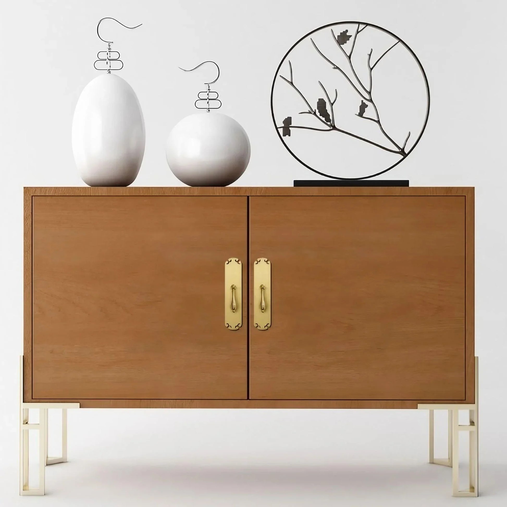 New Chinese Style Brass Drop Pulls with Backplate Drawer Knobs - KAHO Hardware