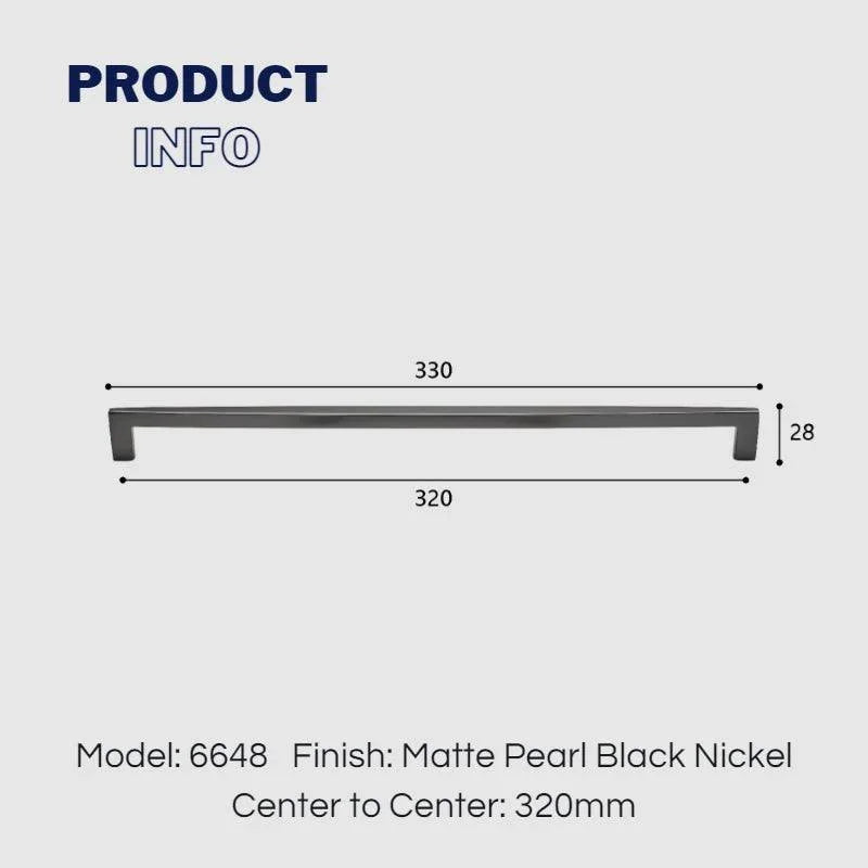Matte Pearl Black Nickel 320mm kitchen cabinet handles dimensions for large kitchen cabinets and drawers