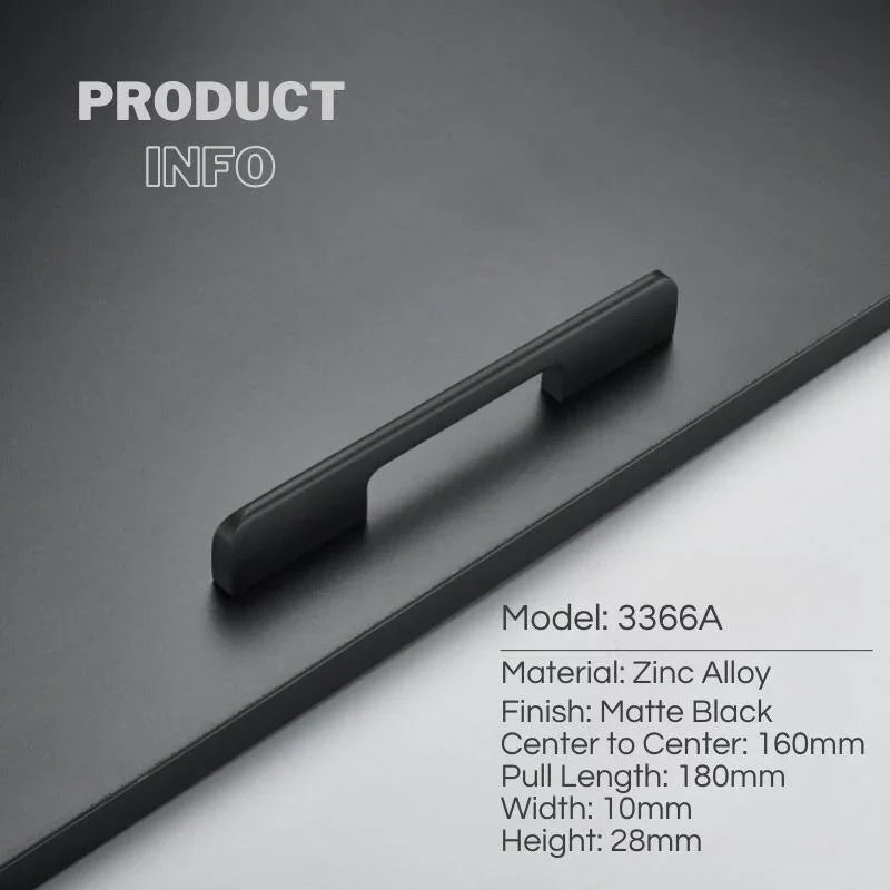 Minimalistic Kitchen Cabinet Handles Extended Cupboard Pulls - KAHO Hardware