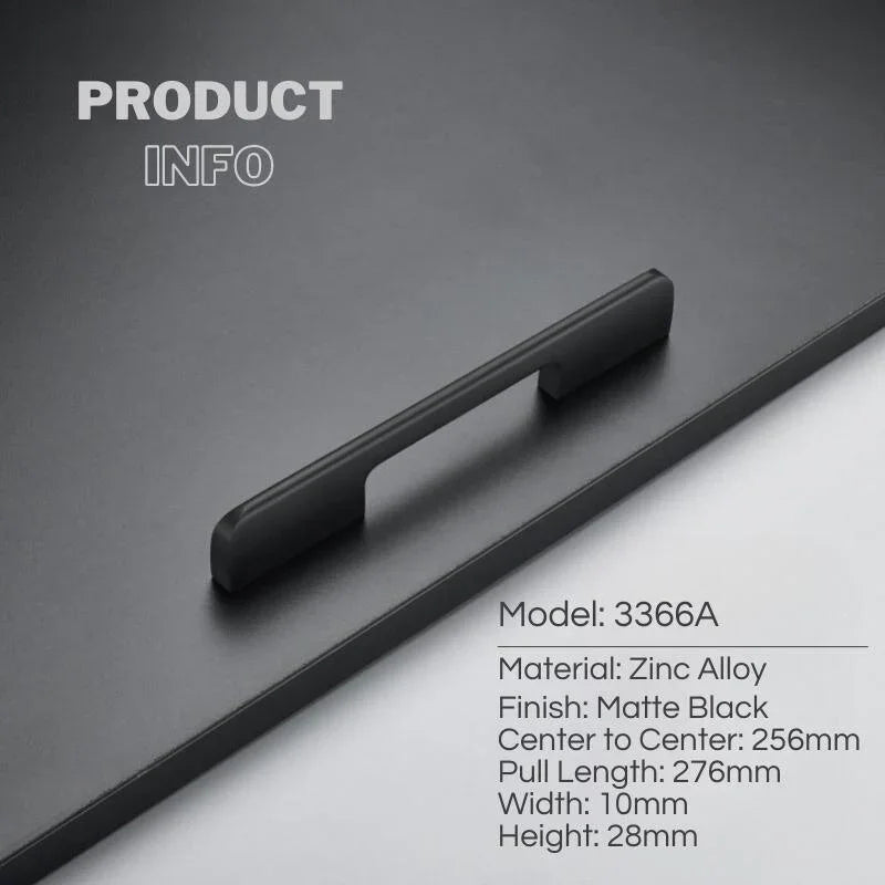 Minimalistic Kitchen Cabinet Handles Extended Cupboard Pulls - KAHO Hardware