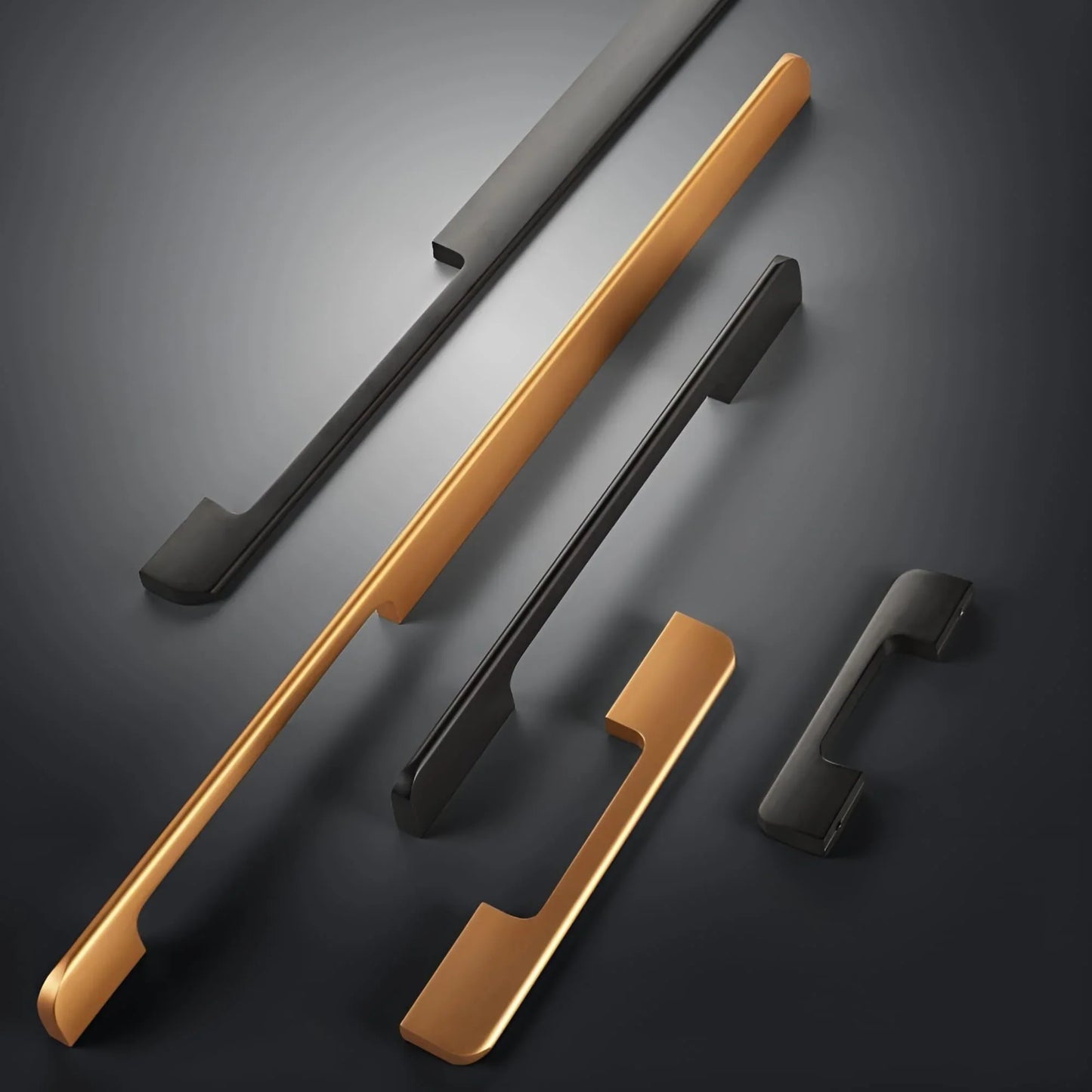Minimalistic Kitchen Cabinet Handles Extended Cupboard Pulls - KAHO Hardware