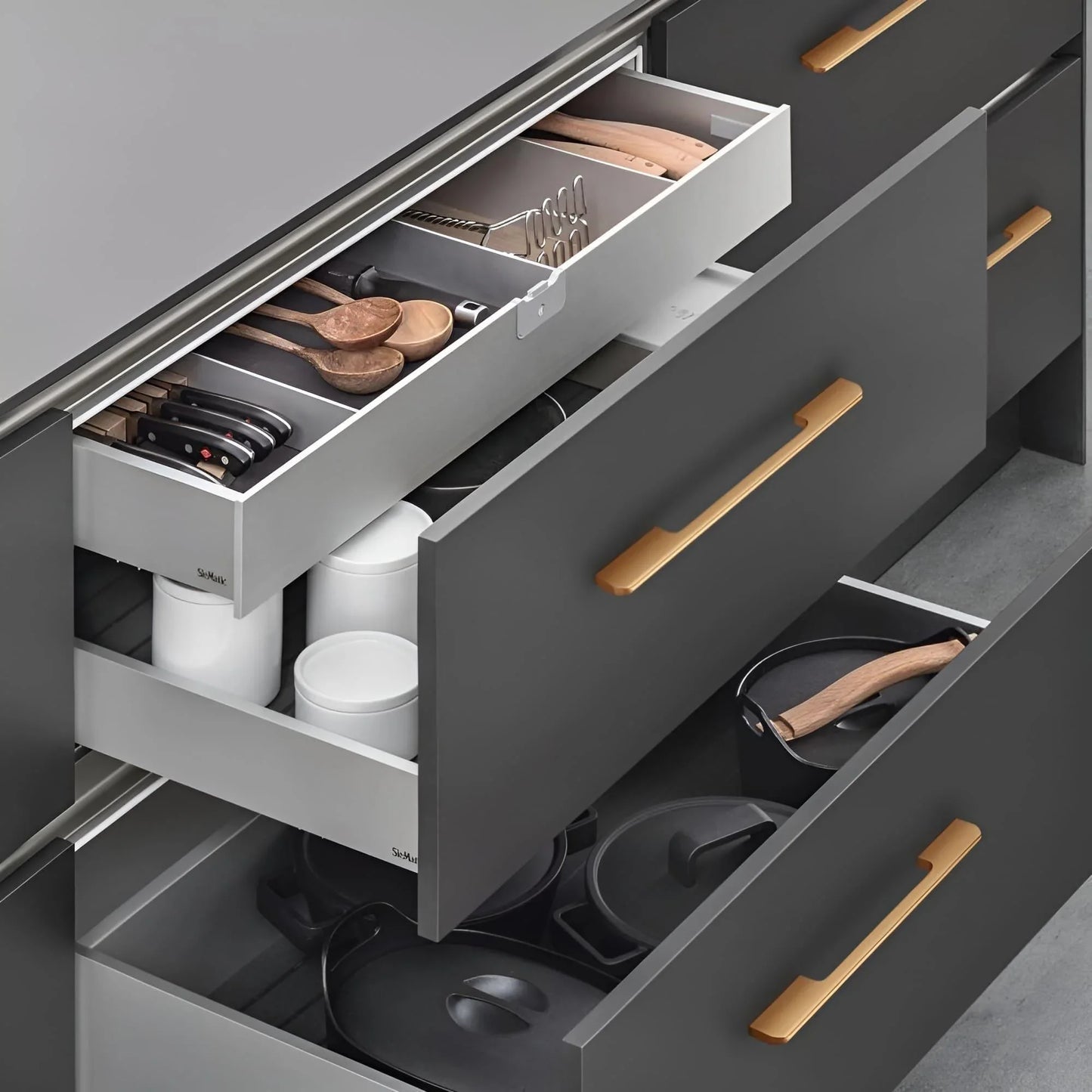 Minimalistic Kitchen Cabinet Handles Extended Cupboard Pulls - KAHO Hardware