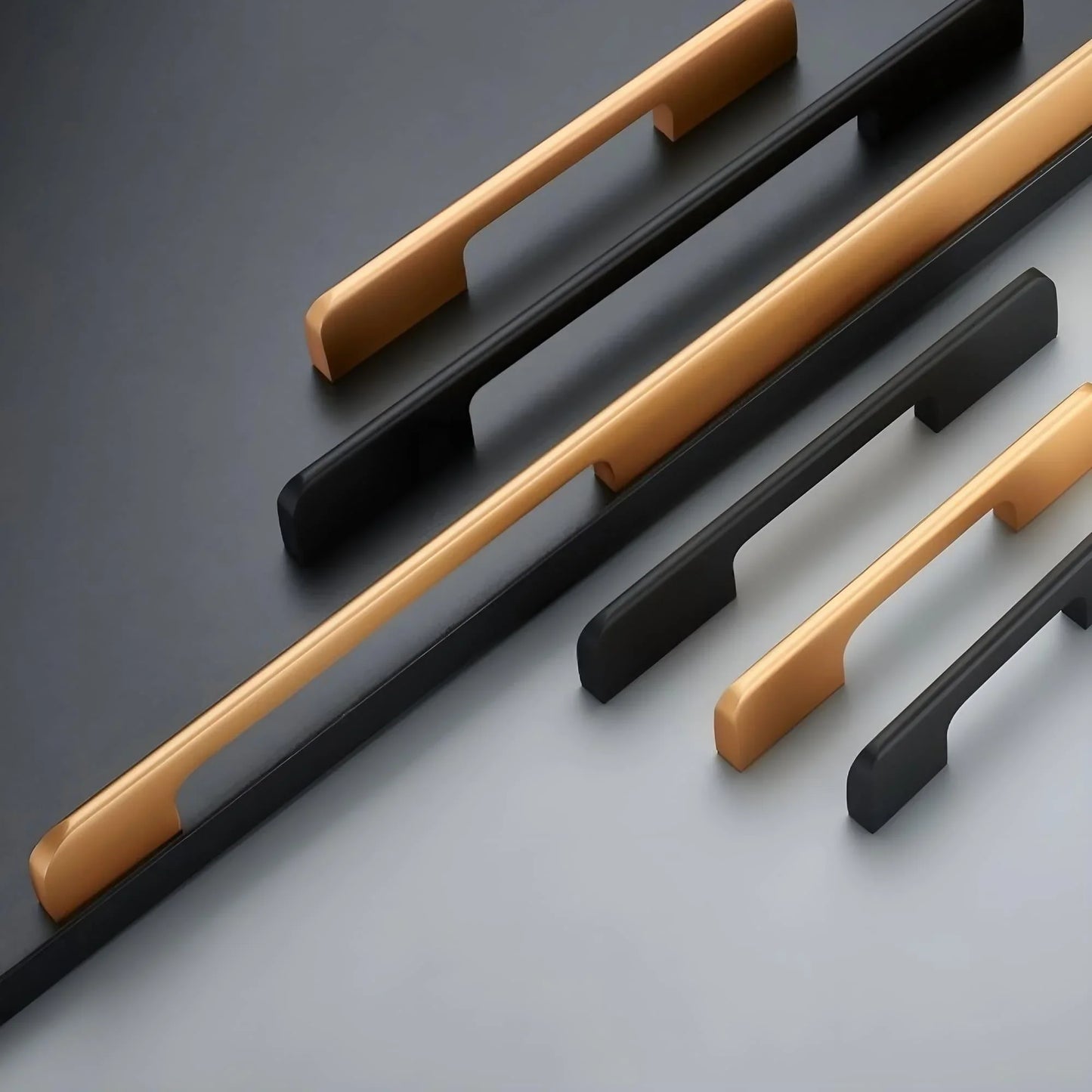 Minimalistic Kitchen Cabinet Handles Extended Cupboard Pulls - KAHO Hardware