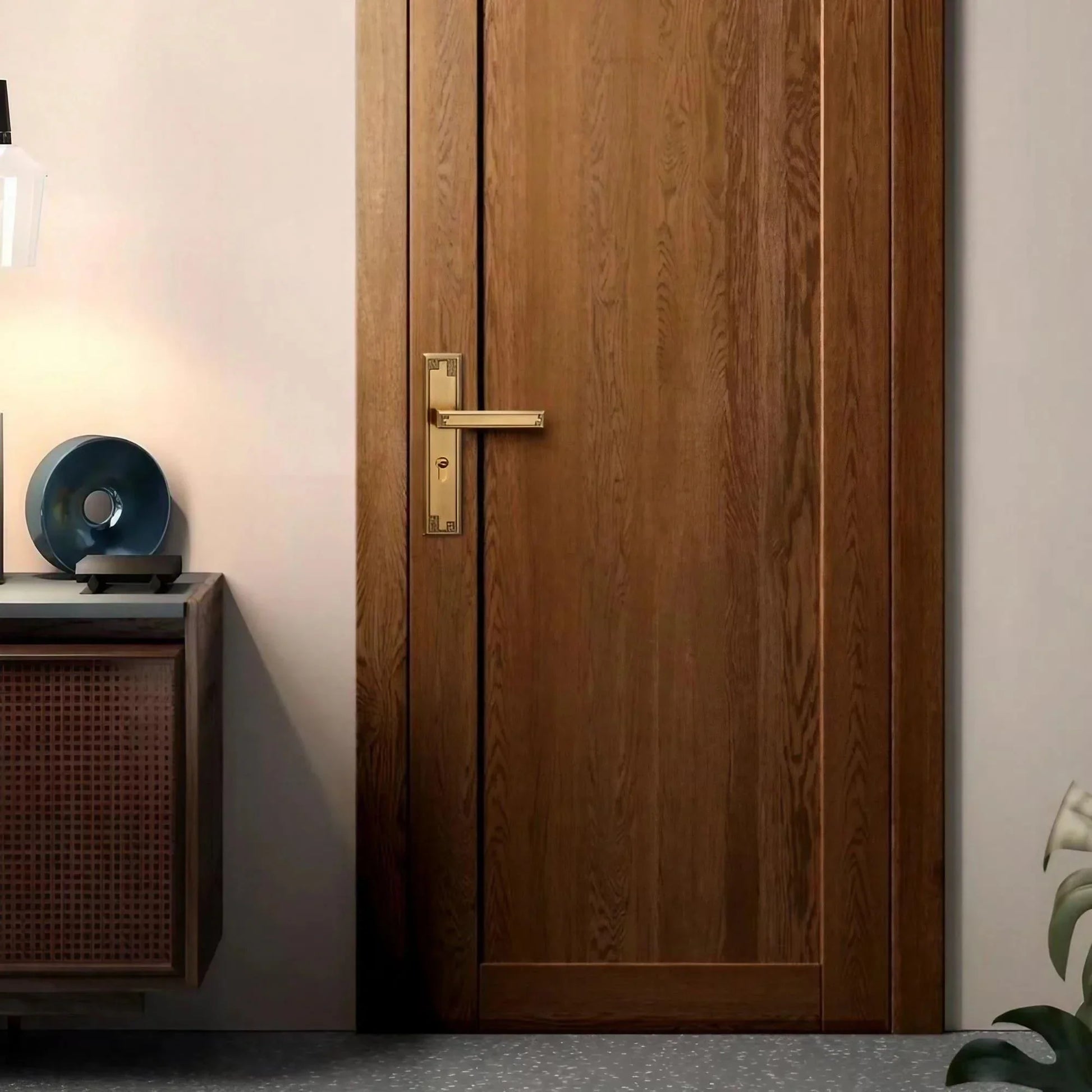 Antique Brass Interior Door Handles with Key Locks - KAHO Hardware