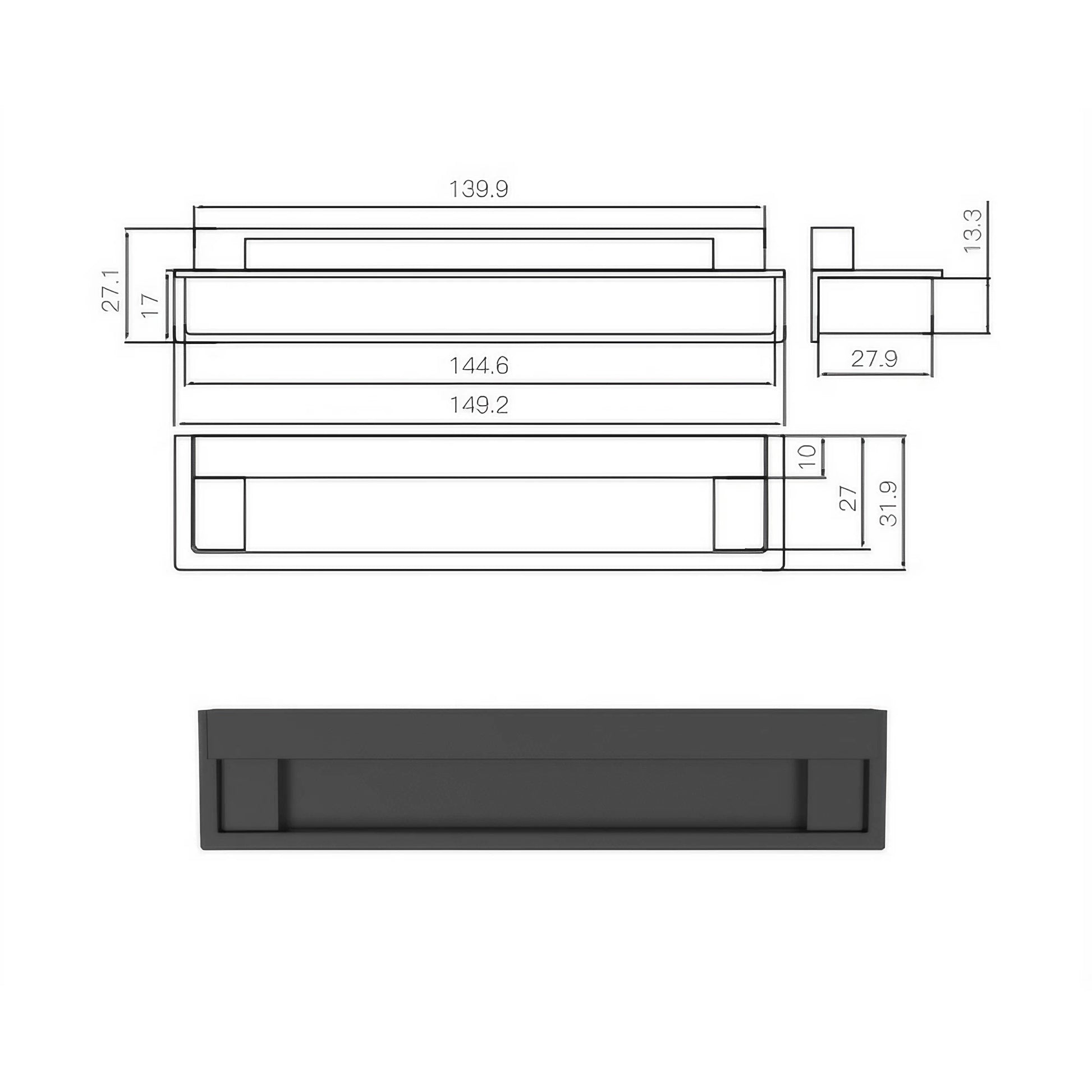 Modern Recessed Cabinet Pulls Matte Pearl Black Nickel – KAHO Hardware