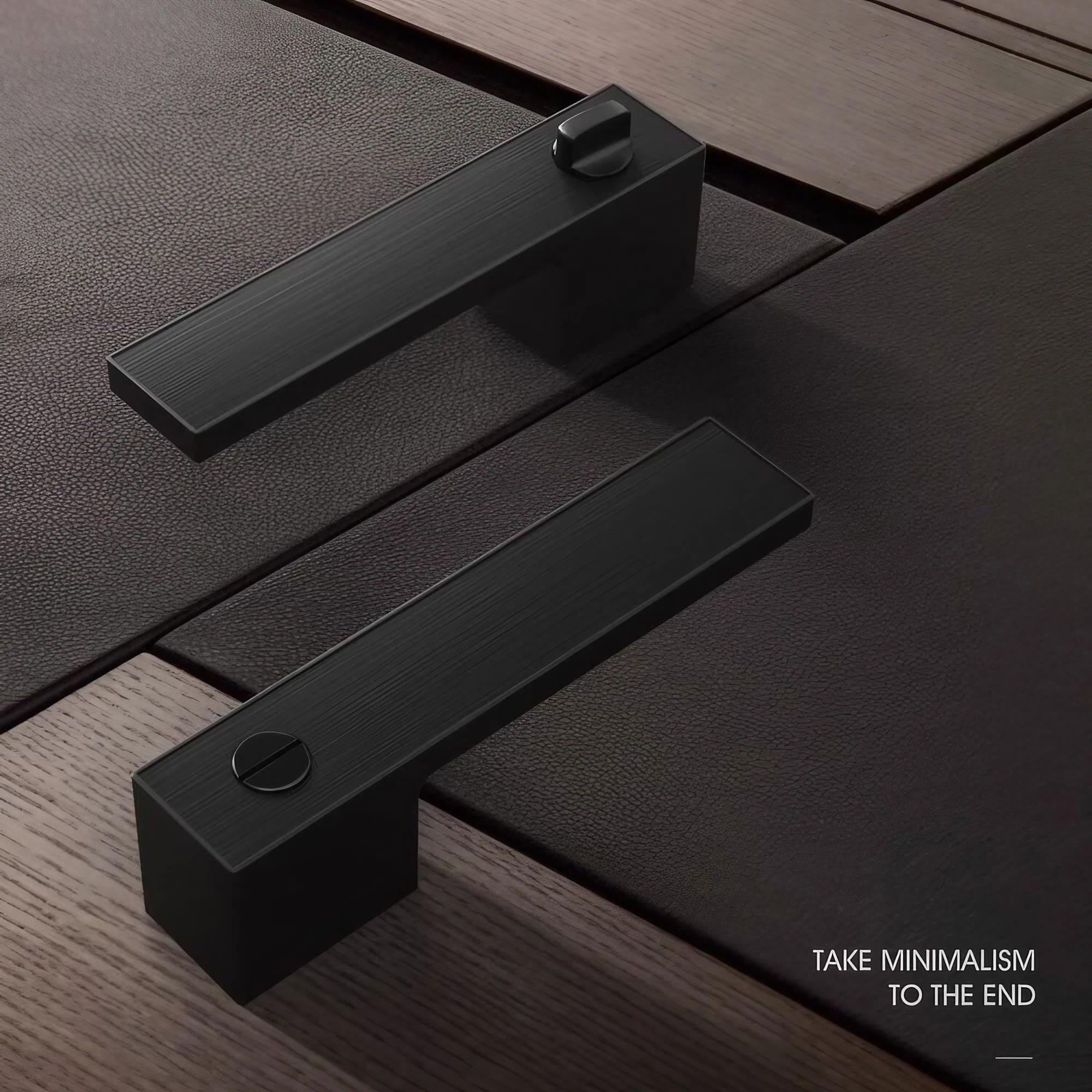 Minimalist Black Interior Door Handles with Lock – KAHO Hardware