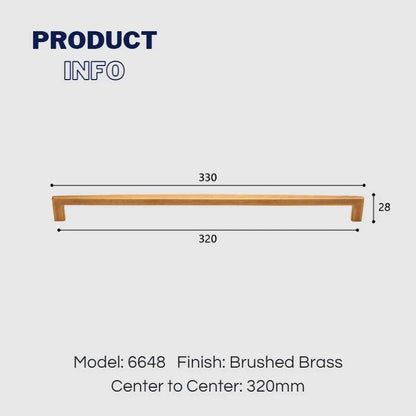 Brushed Brass 320mm kitchen cabinet handles dimensions for large kitchen cabinets and pantry drawers