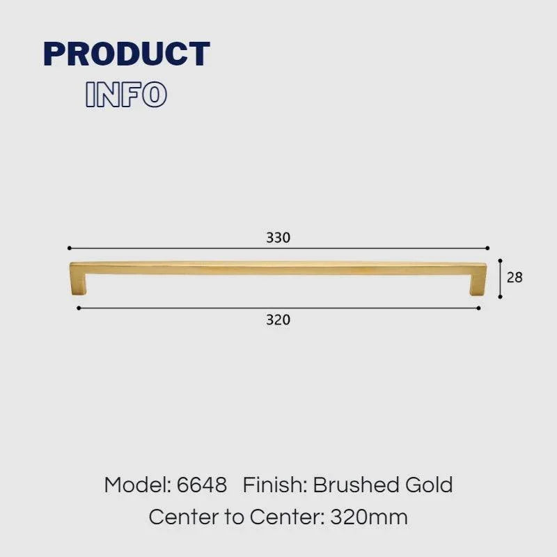 Brushed Gold 320mm kitchen cabinet handles dimensions for large kitchen cabinets and storage units