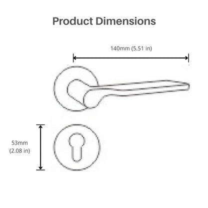 F12-B292 interior door handle dimensions and installation measurements