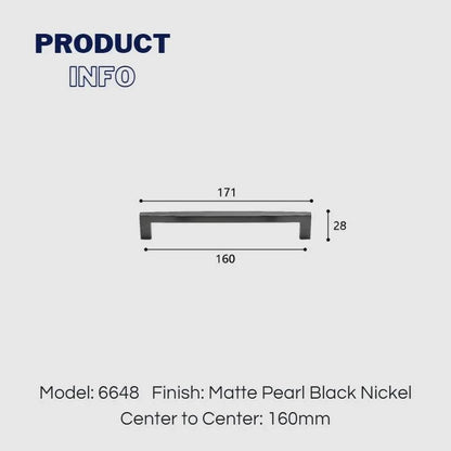 Matte Pearl Black Nickel 160mm kitchen cabinet handles dimensions for contemporary furniture