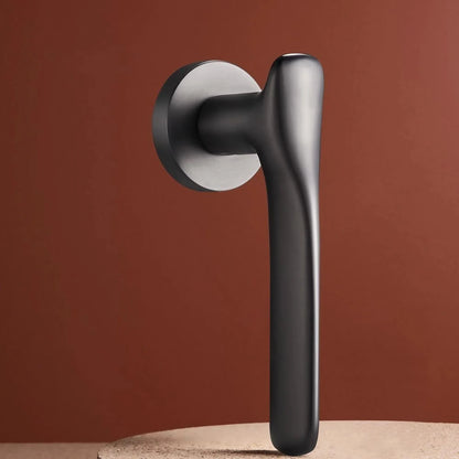 Side profile of modern silent bedroom door lever handle