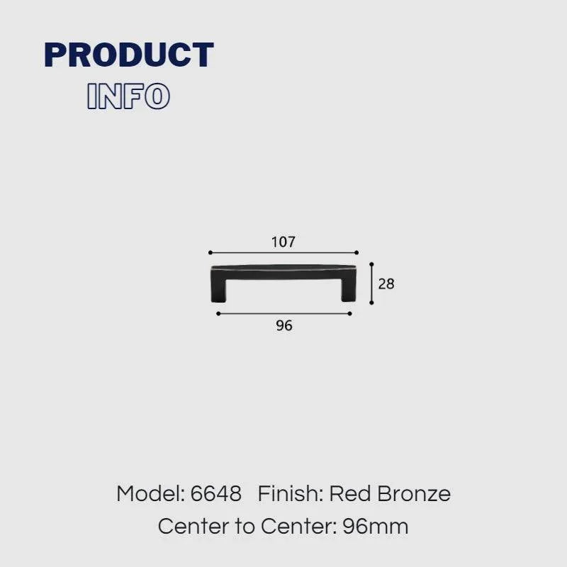 Red Bronze 96mm kitchen cabinet handles dimensions for minimalist cabinet hardware installation