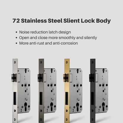 Silent 7255 lock body for modern bedroom door handles